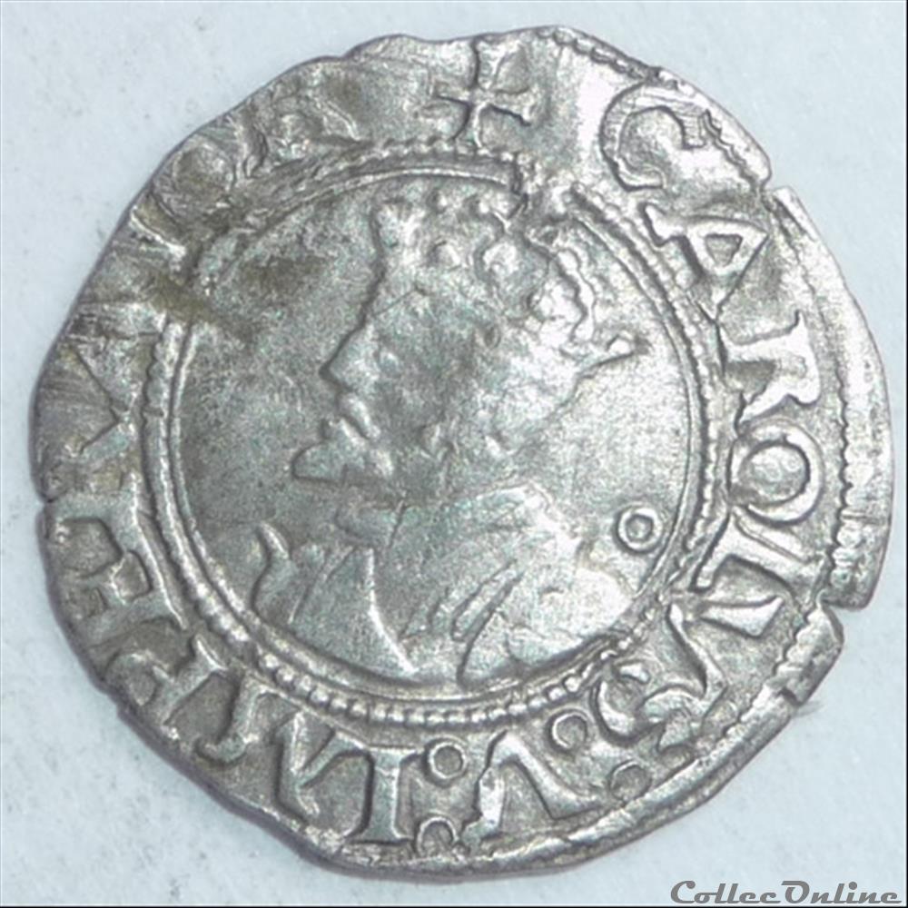 Charles Quint, monnayage posthume (1559-1675). Blanc monnaie france feodale charles quint monnayage posthume 1559 1675 blanc
