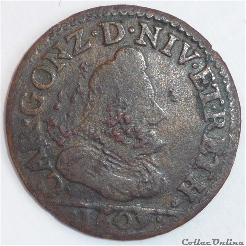 monnaie france feodale charles 1er de gonzague 1601 1637 liard