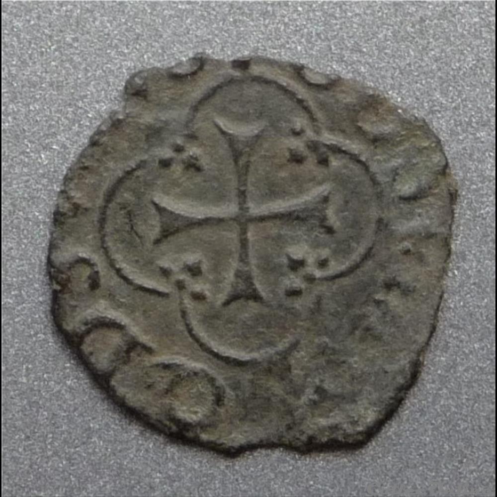 monnaies europe medievale france feodales antoine de bourbon et jeanne albret 1555 1562 liard ou vaquette