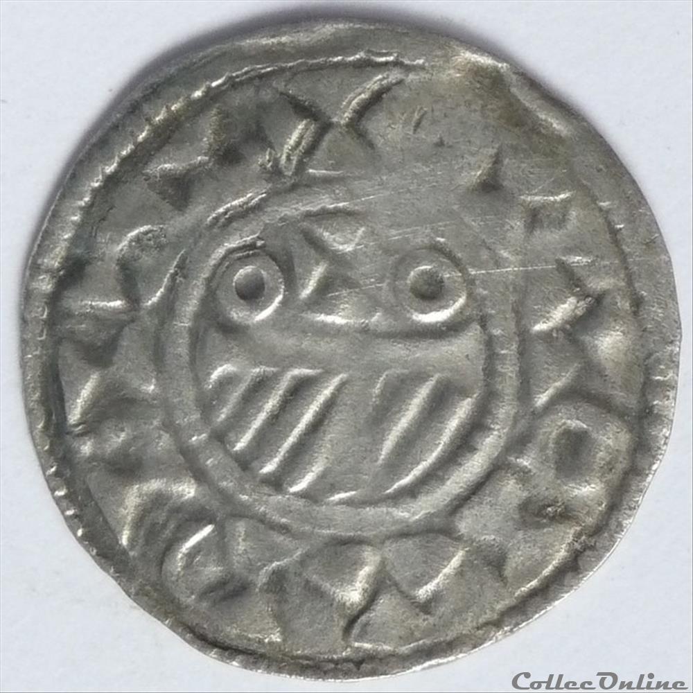 Fromont II (999-1012) ou Renard II (1012-1055). Denier monnaie france feodale fromont ii 999 1012 ou renard ii 1012 1055 denier
