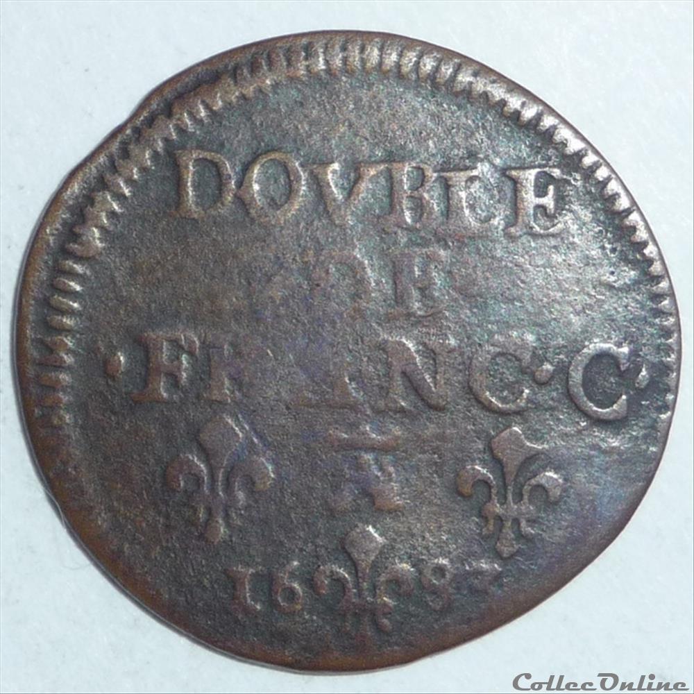 Godefroy-Maurice de la Tour (1652-1721). Double monnaie france feodale godefroy maurice de la tour 1652 1721 double