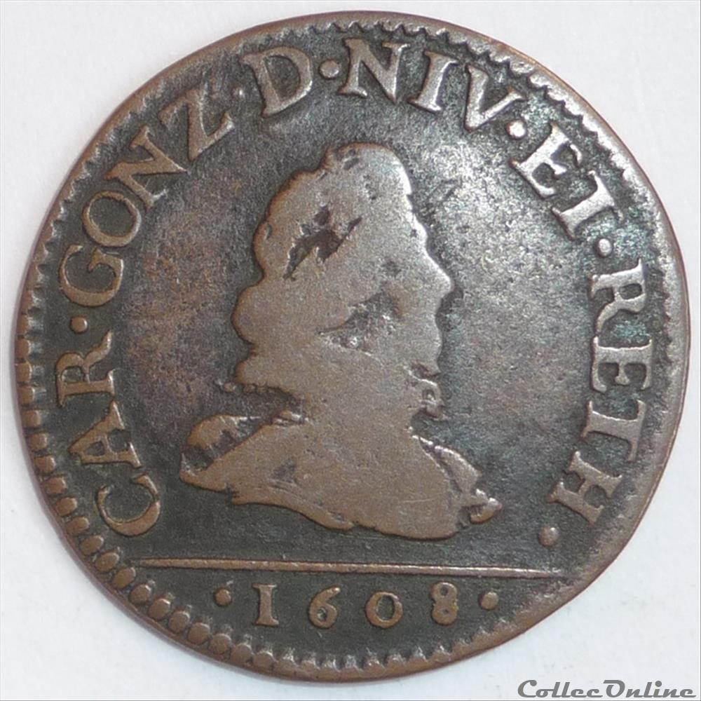 Charles 1er de Gonzague (1601-1637). Liard monnaie france feodale charles 1er de gonzague 1601 1637 liard