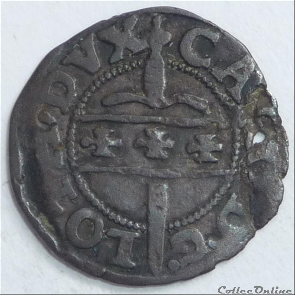 Charles III (1545-1603). Liard monnaie france feodale charles iii 1545 1603 liard