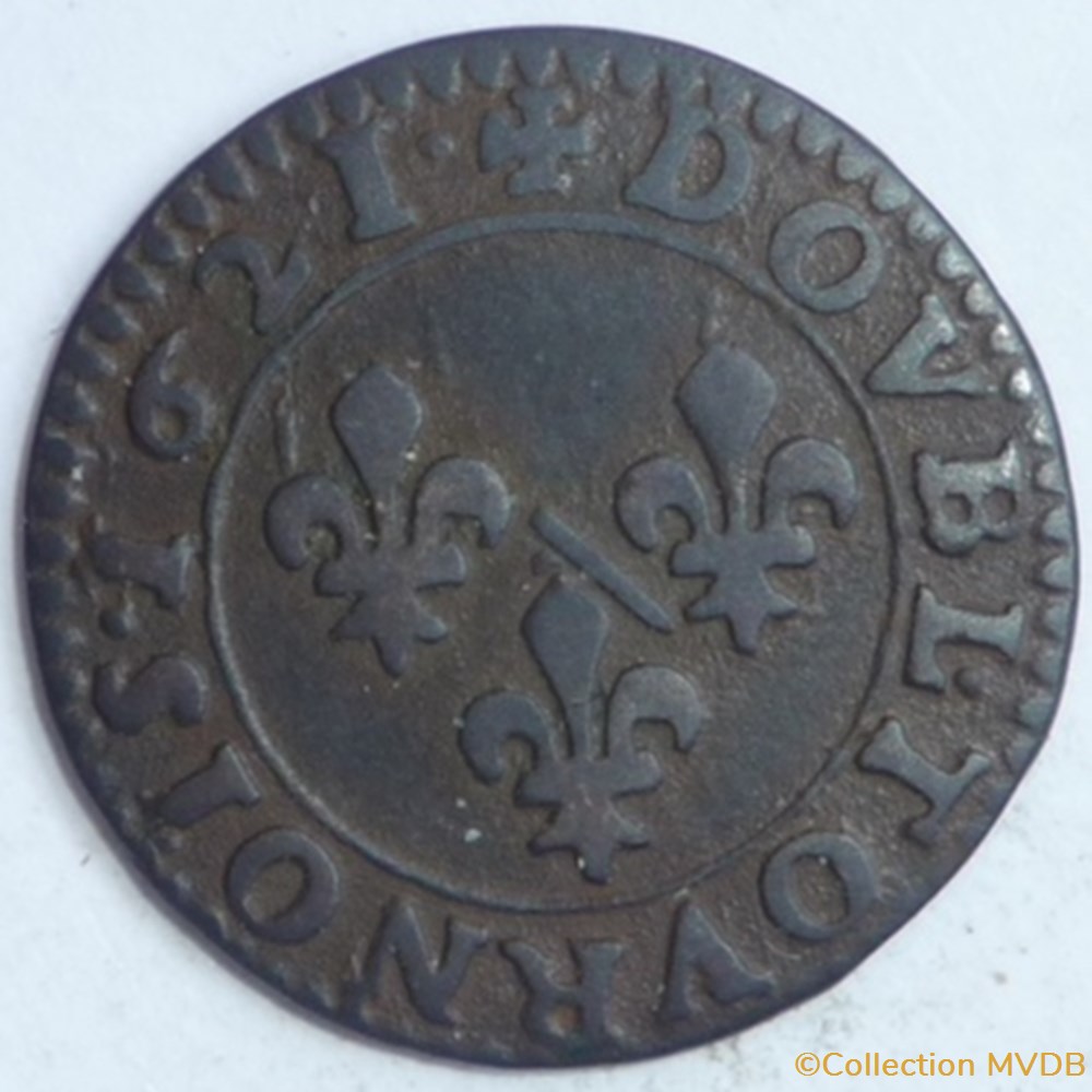 monnaies france feodales marie de montpensier 1608 1627 double tournois faute