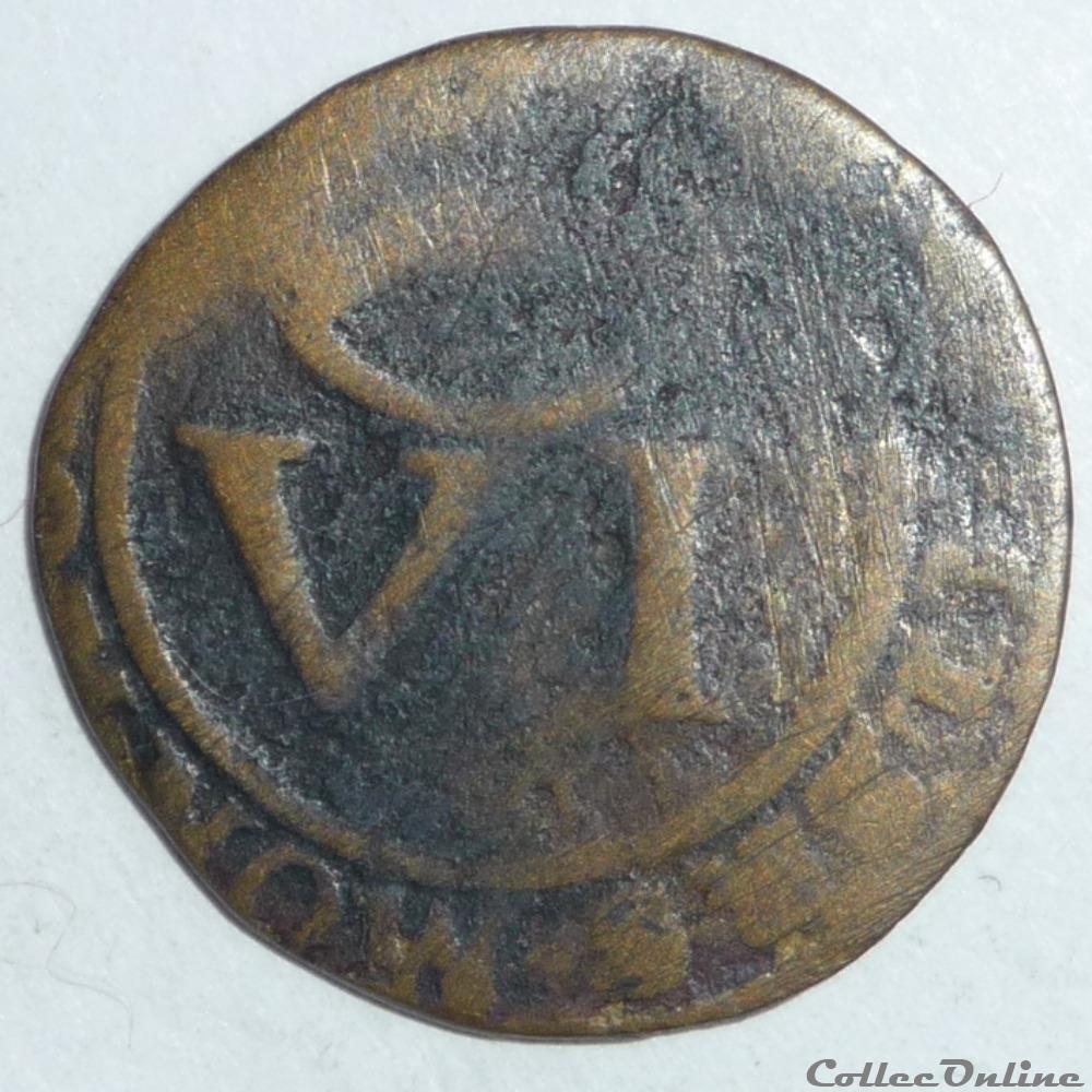 Jean de Montluc, seigneur de Balagny (1581-1595) . Six deniers monnaie france feodale jean de montluc seigneur de balagny 1581 1595 six deniers