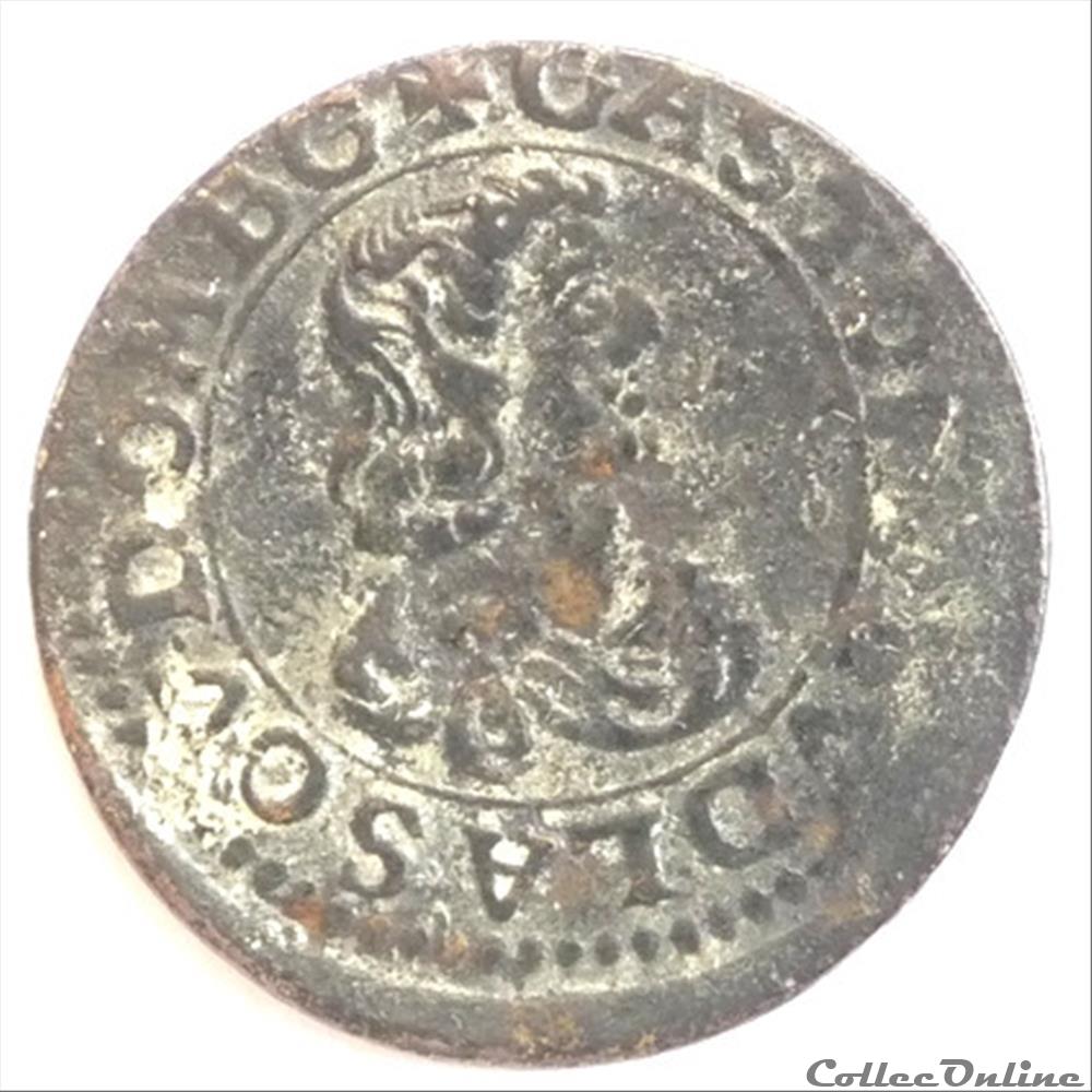 Gaston d'Orléans (1627-1650). Double tournois monnaie france feodale gaston orleans 1627 1650 double tournois