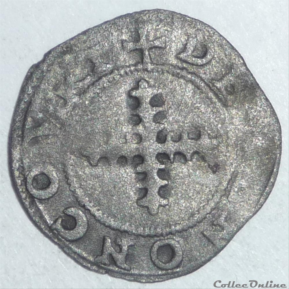 monnaies europe medievale a france feodales robert de lenoncourt 1551 1555 double denier