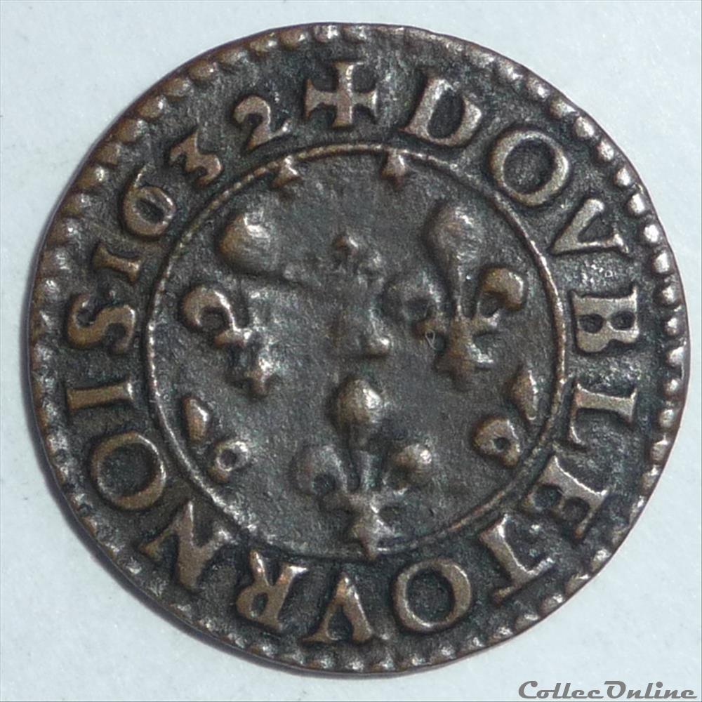 Frédéric-Maurice de la Tour (1623-1652). Double tournois monnaie france feodale frederic maurice de la tour 1623 1652 double tournois
