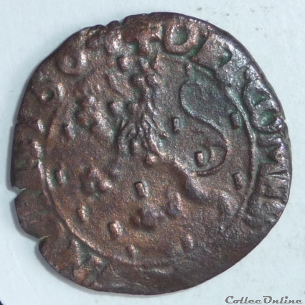 Philippe II (1556-1598). Double denier monnaie france a feodale philippe ii 1556 1598 double denier