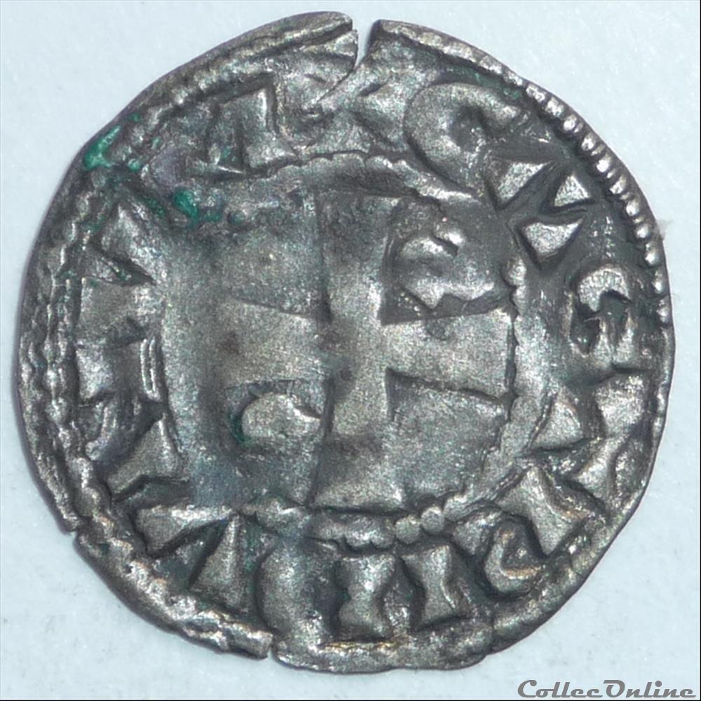 Thibaut V le Bon (1152-1191) Louis (1191-1205). Denier monnaie france feodale thibaut v le bon 1152 1191 louis 1191 1205 denier