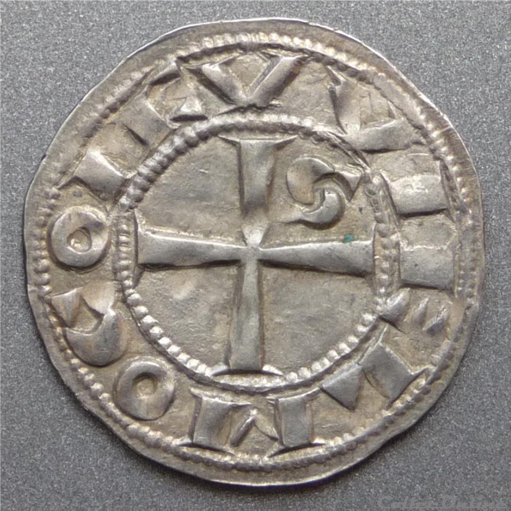 Guillaume IX d'Aquitaine (1119-1127). Denier monnaie france feodale guillaume ix aquitaine 1119 1127 denier