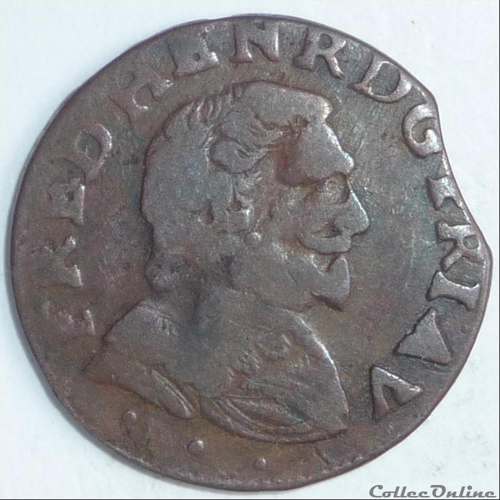 monnaie france feodale frederic henri de nassau 1625 1647 double tournois