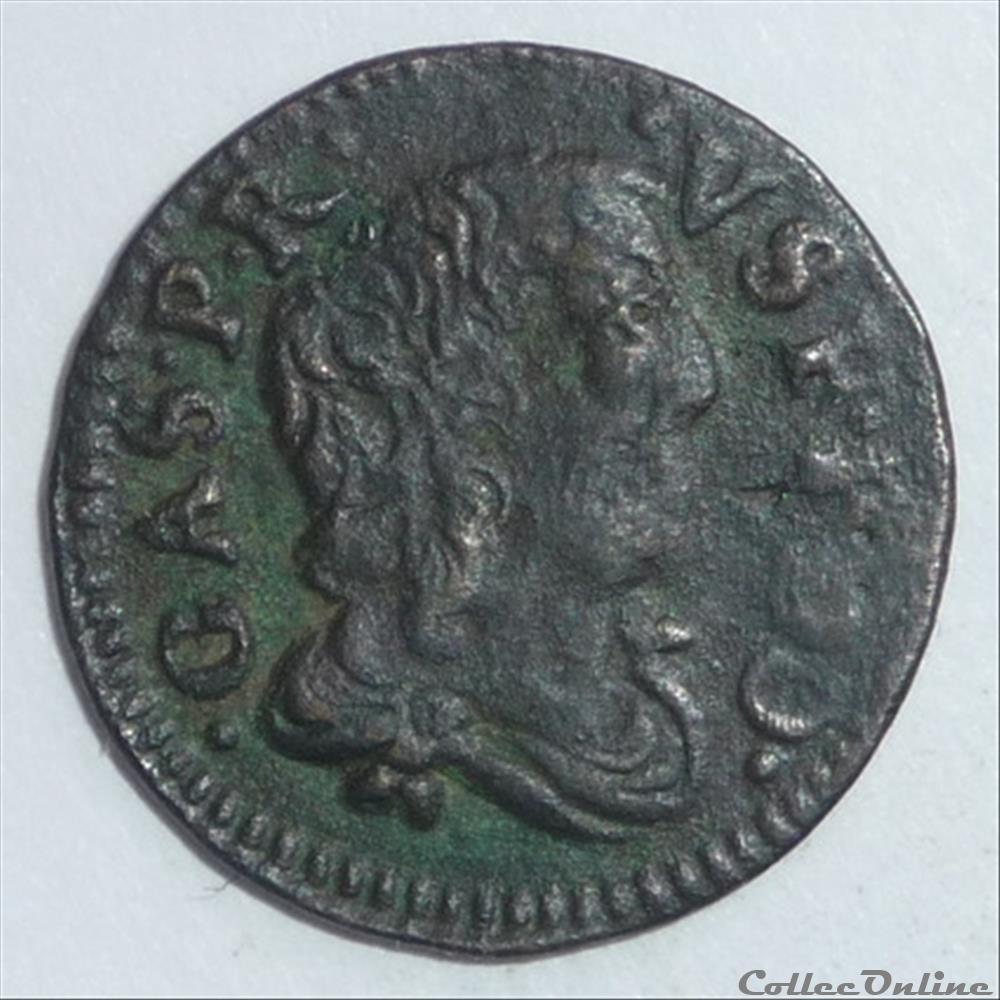 Gaston d'Orléans (1627-1650). Denier tournois monnaie france feodale gaston orleans 1627 1650 denier tournois