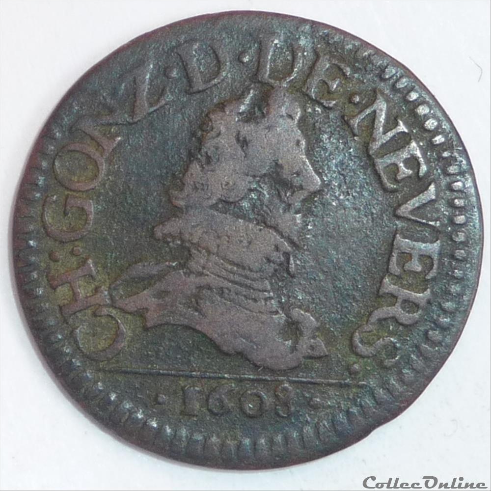 Charles 1er de Gonzague (1601-1637). Double tournois monnaie france feodale charles 1er de gonzague 1601 1637 double tournois