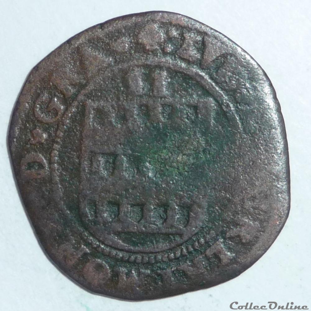 monnaie france feodale louis de berlaimont 1570 1596 deux deniers
