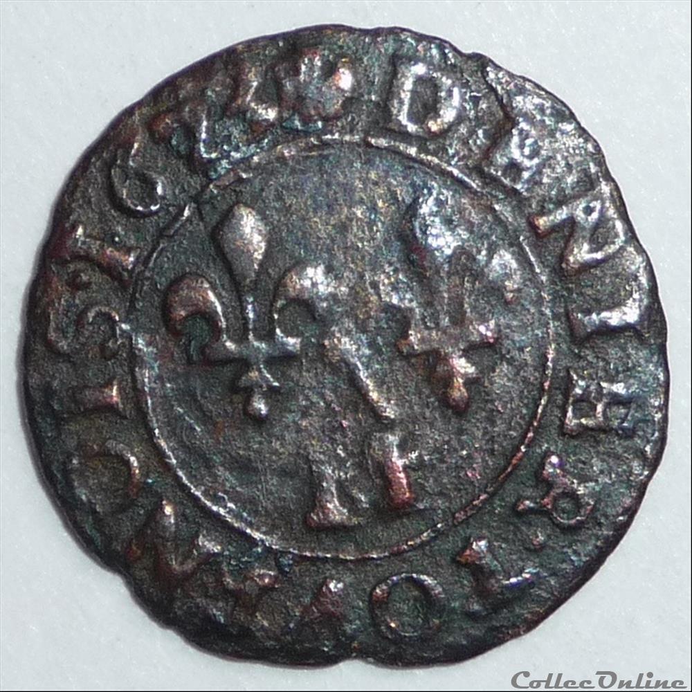 Marie de Montpensier (1608-1627). Denier tournois monnaies france feodales marie de montpensier 1608 1627 denier tournois