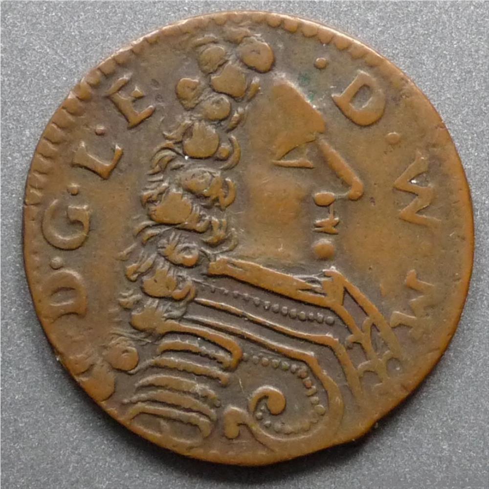 Léopold-Eberhard (1699-1723). Liard monnaie france feodale leopold eberhard 1699 1723 liard
