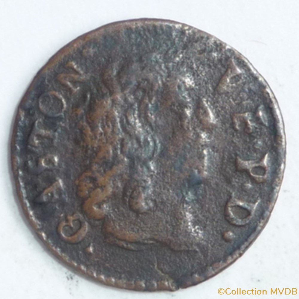 Gaston d'Orléans (1627-1650). Denier tournois monnaie france feodale gaston orleans 1627 1650 denier tournois