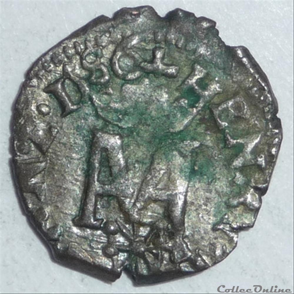 Henri III et Marguerite de Valois (1572-1589): Liard monnaie france feodale henri iii et marguerite de valois 1572 1589 liard