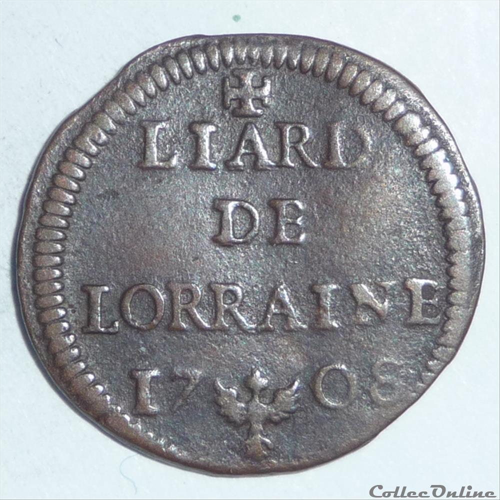 monnaies europe medievale france feodales leopold 1er 1690 1729 liard