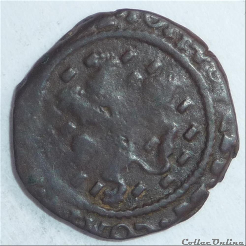 Albert et Isabelle (1598-1621). Double denier monnaie france feodale albert et isabelle 1598 1621 double denier