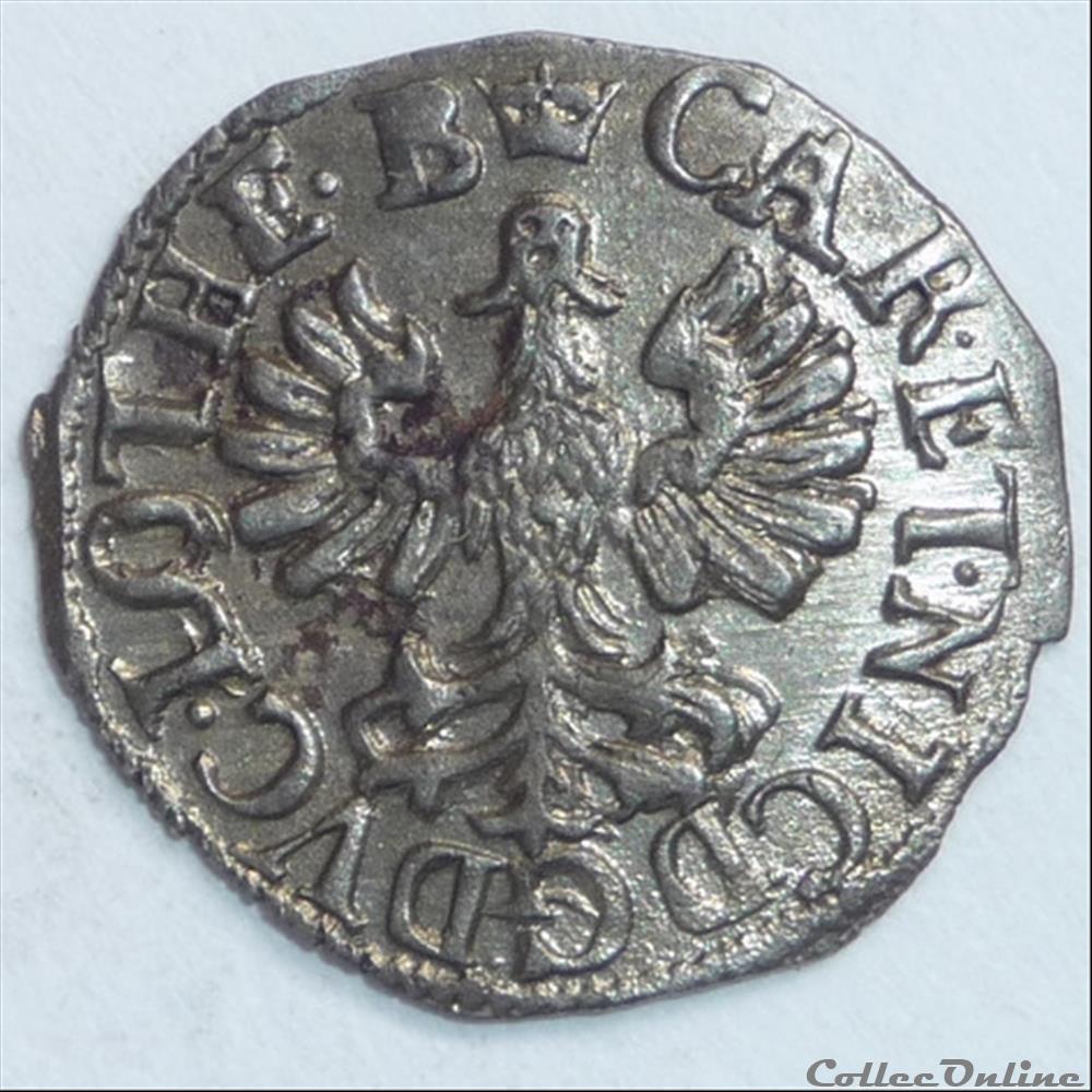Charles IV et Nicole (1624-1625). Demi-gros monnaie france feodale charles iv et nicole 1624 1625 demi gros