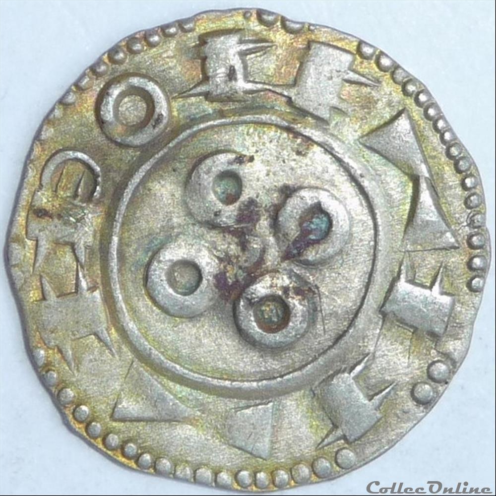 Anonyme (XIIème & XIIIéme siècle). Denier monnaie france feodale anonyme xiieme xiiieme siecle denier