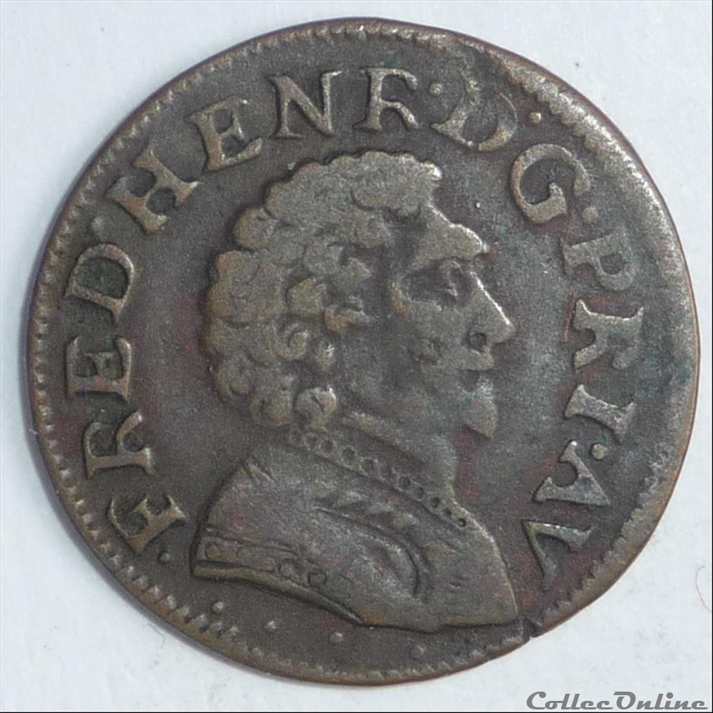 monnaies france feodales frederic henri de nassau 1625 1647 double tournois