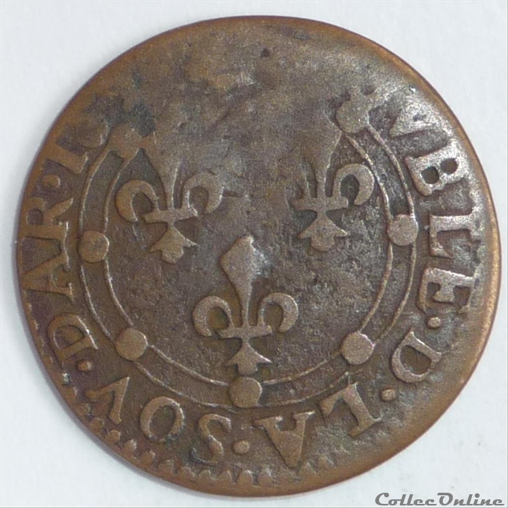 Charles II de Gonzague (1637-1665). Double tournois monnaie france feodale charles ii de gonzague 1637 1665 double tournois