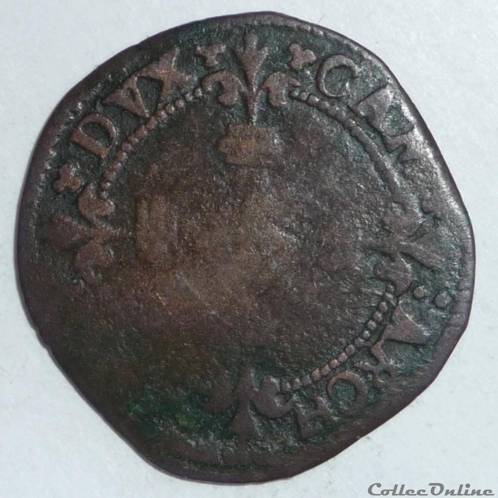 monnaie france feodale louis de berlaimont 1570 1596 deux deniers