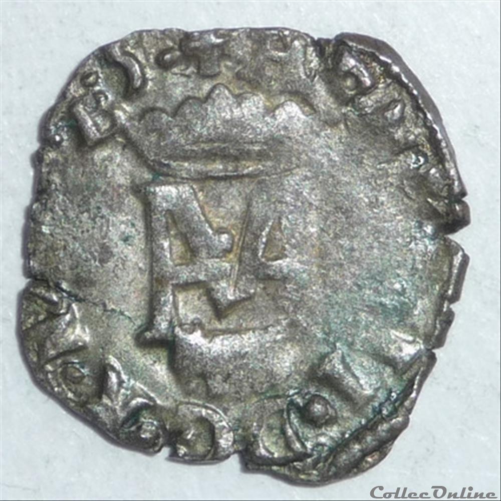 Henri II et Marguerite de Valois (1572-1589): Liard monnaie france feodale henri ii et marguerite de valois 1572 1589 liard
