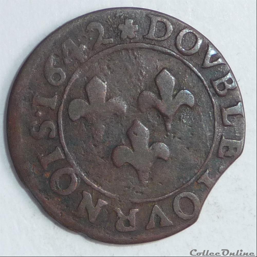 monnaie france feodale frederic henri de nassau 1625 1647 double tournois