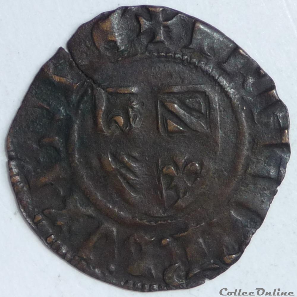 Philippe le Hardi (1384-1404) - Double mite monnaie france feodale philippe le hardi 1384 1404 double mite