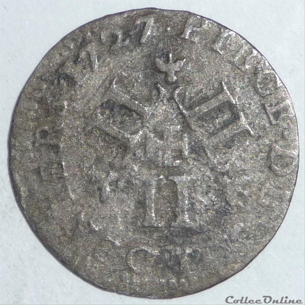 Léopold 1er (1690-1729). Quinze deniers monnaie france feodale leopold 1er 1690 1729 quinze deniers