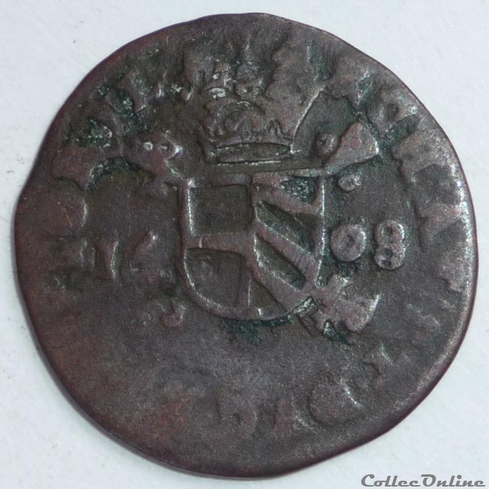 Albert et Isabelle (1598-1621) . Double denier monnaie france feodale albert et isabelle 1598 1621 double denier