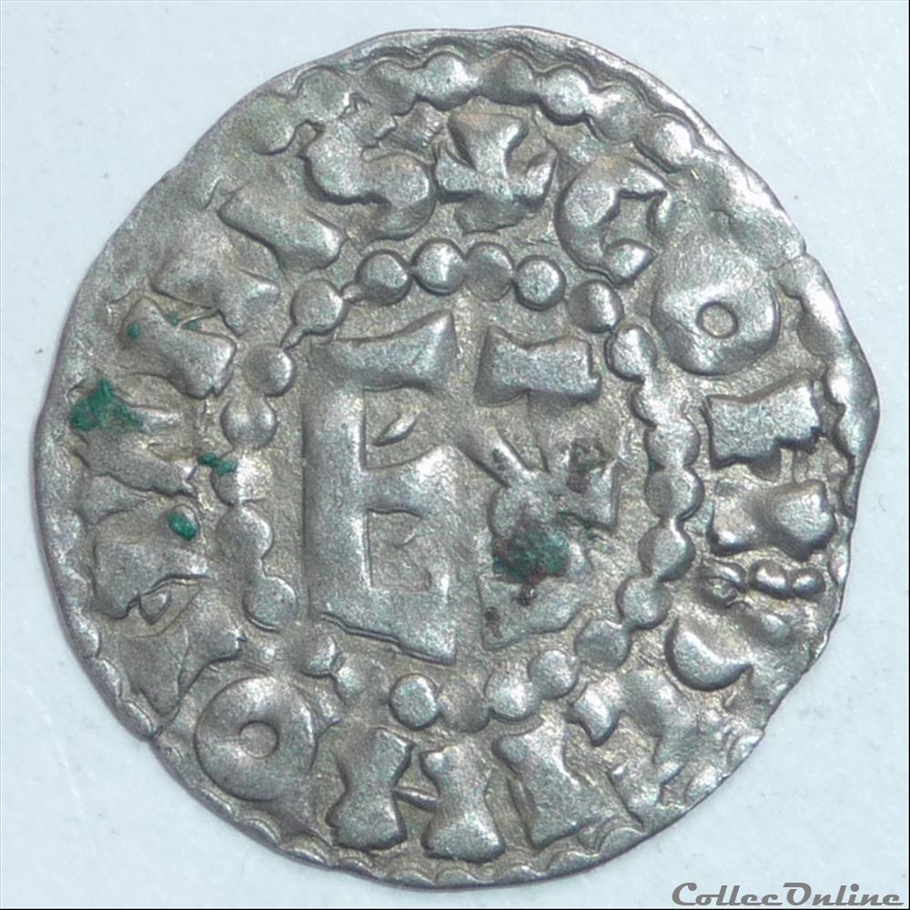 monnaie france feodale type herbert immobilise xiieme siecle denier
