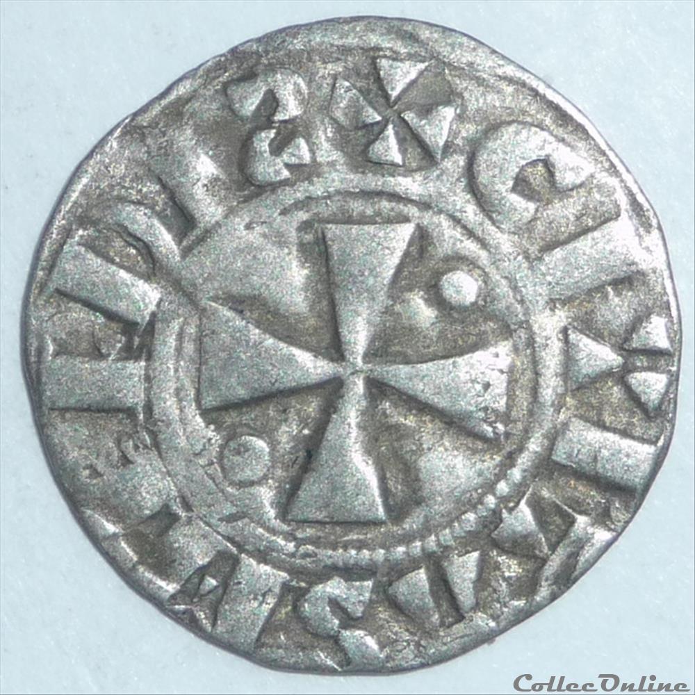 Burchard (1120-1134). Denier monnaie france feodale burchard 1120 1134 denier