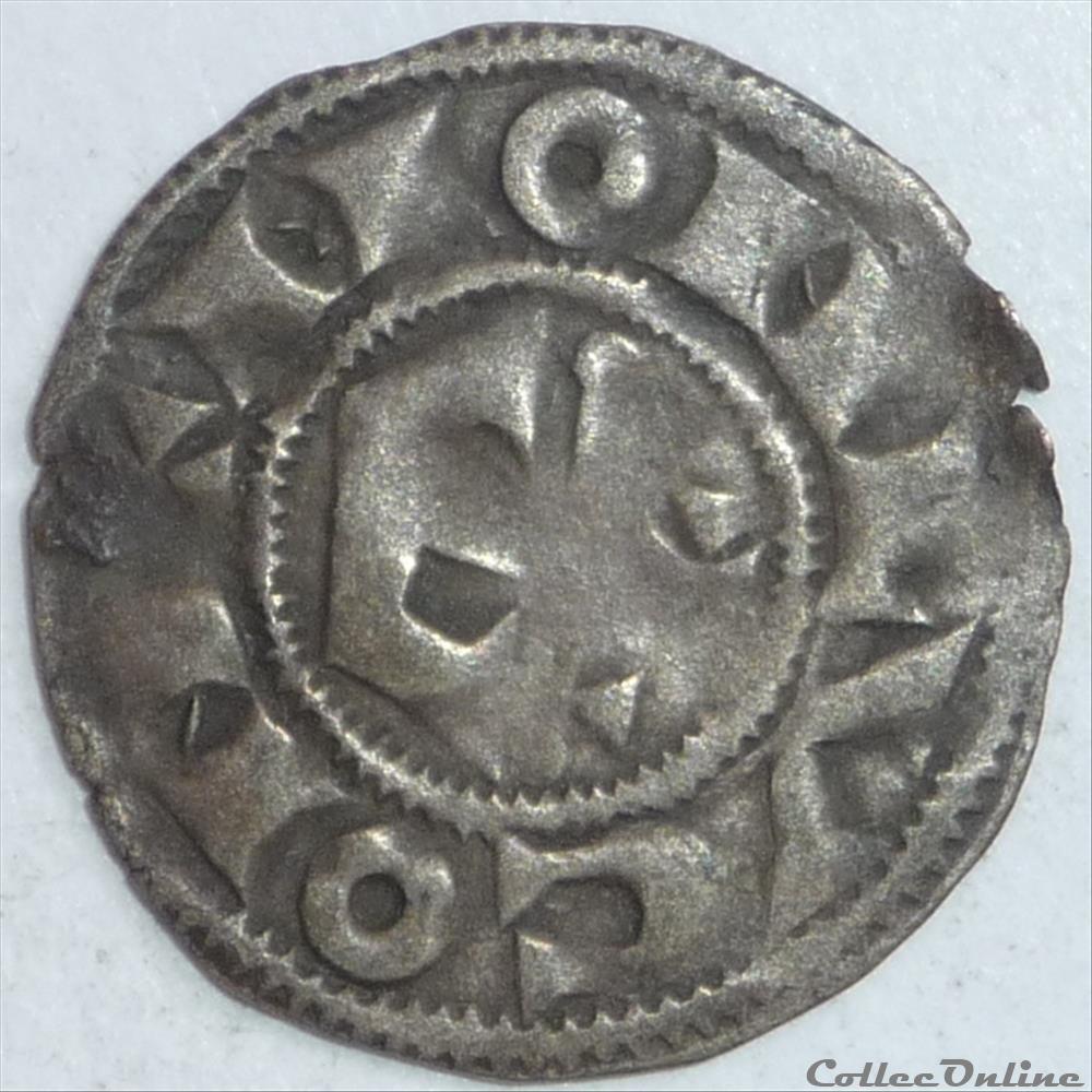 Gui de Dampierre (1202-1213). Denier monnaie france feodale gui de dampierre 1202 1213 denier