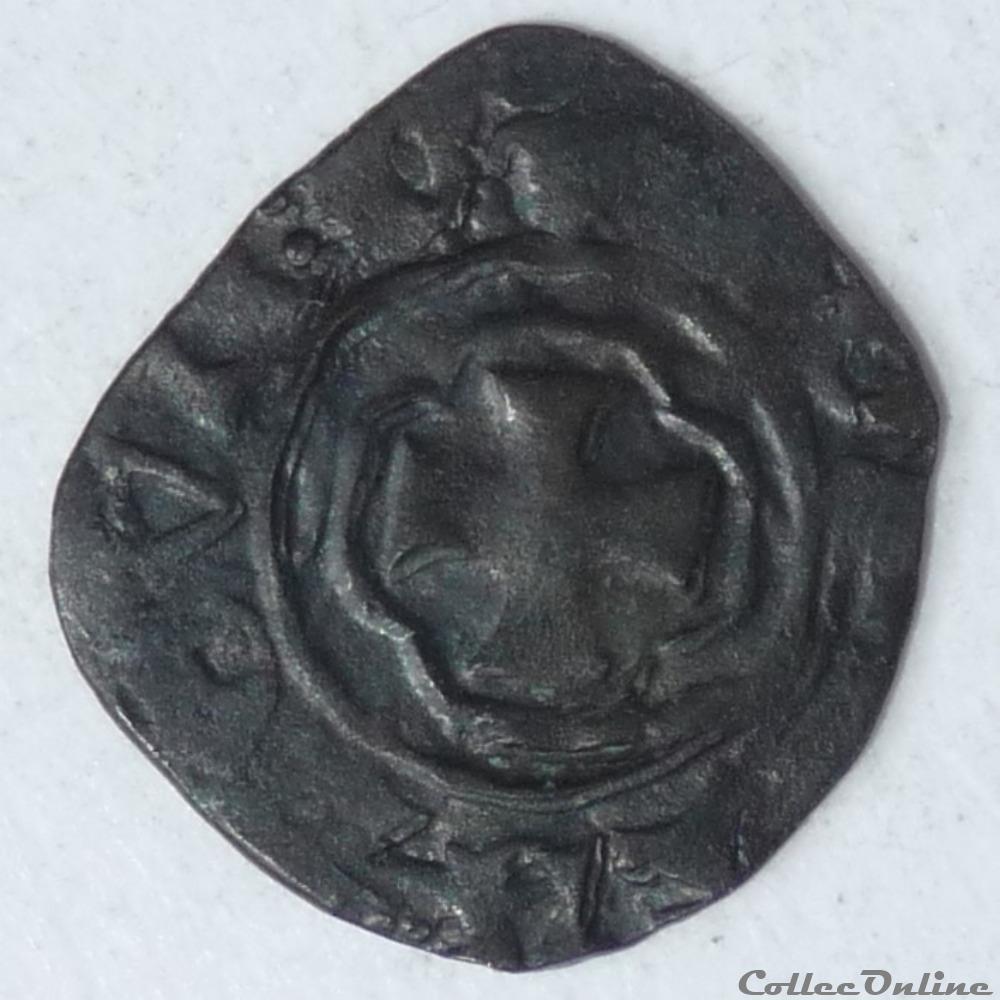 Jeanne de Merwede (1450-1467) - denier monnaie france feodale jeanne de merwede 1450 1467 denier