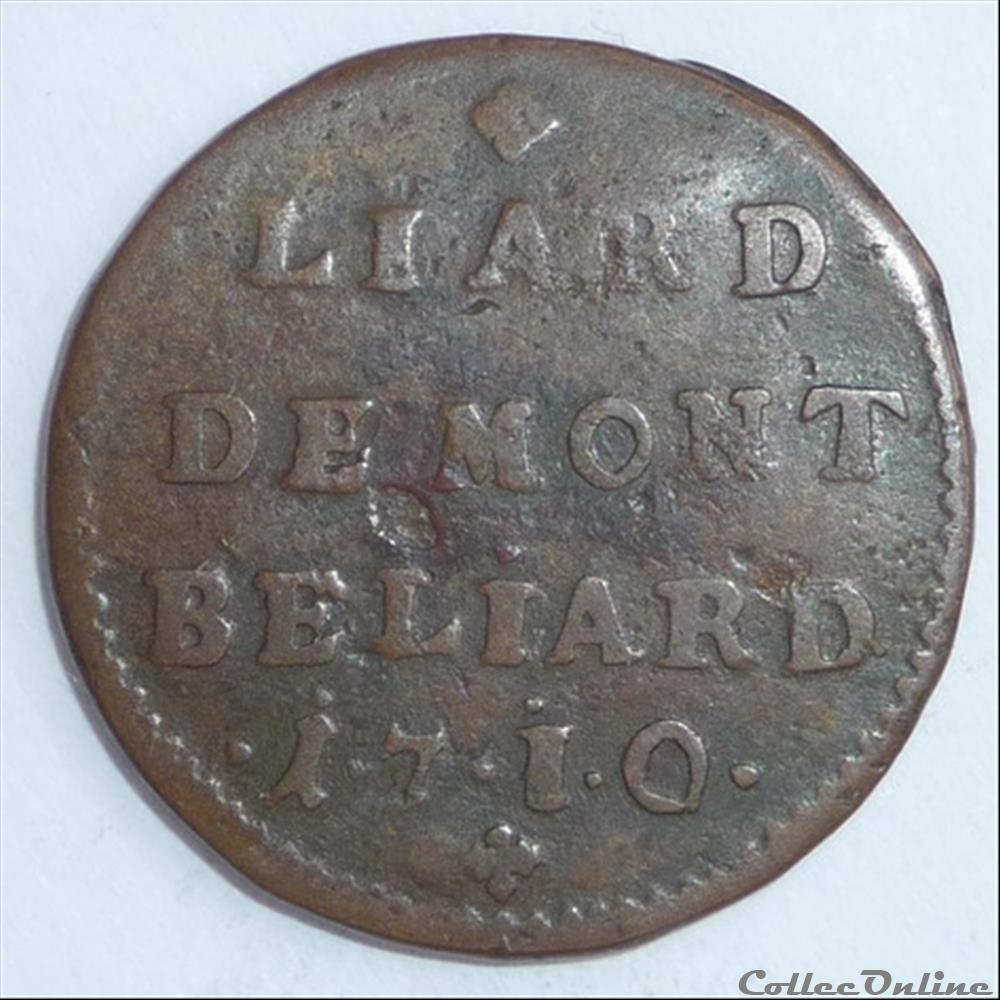 Léopold-Eberhard (1699-1723). Liard monnaie france feodale leopold eberhard 1699 1723 liard
