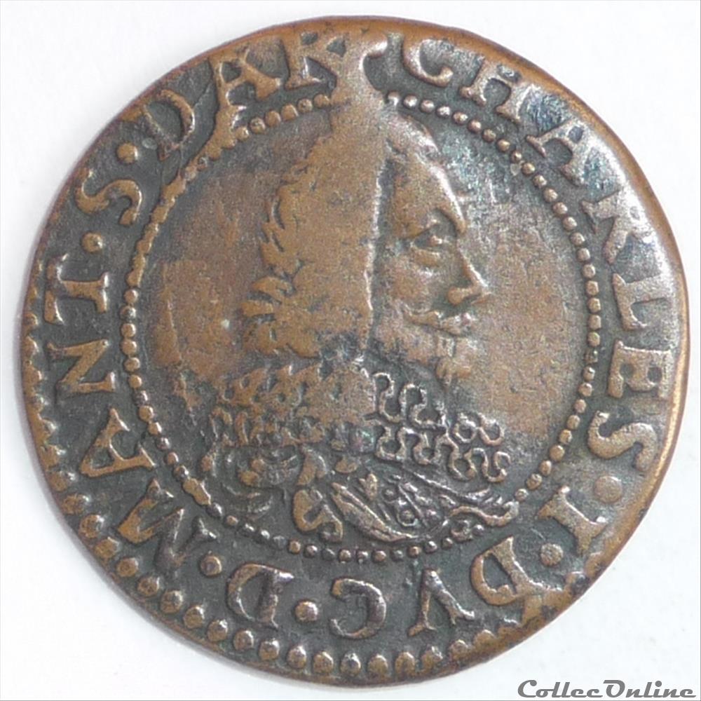 Charles 1er de Gonzague (1601-1637). Double tournois monnaie france feodale charles 1er de gonzague 1601 1637 double tournois
