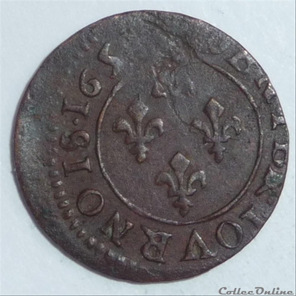 monnaie france feodale gaston orleans 1627 1650 denier tournois