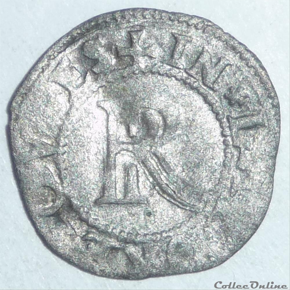 monnaies europe medievale a france feodales robert de lenoncourt 1551 1555 double denier