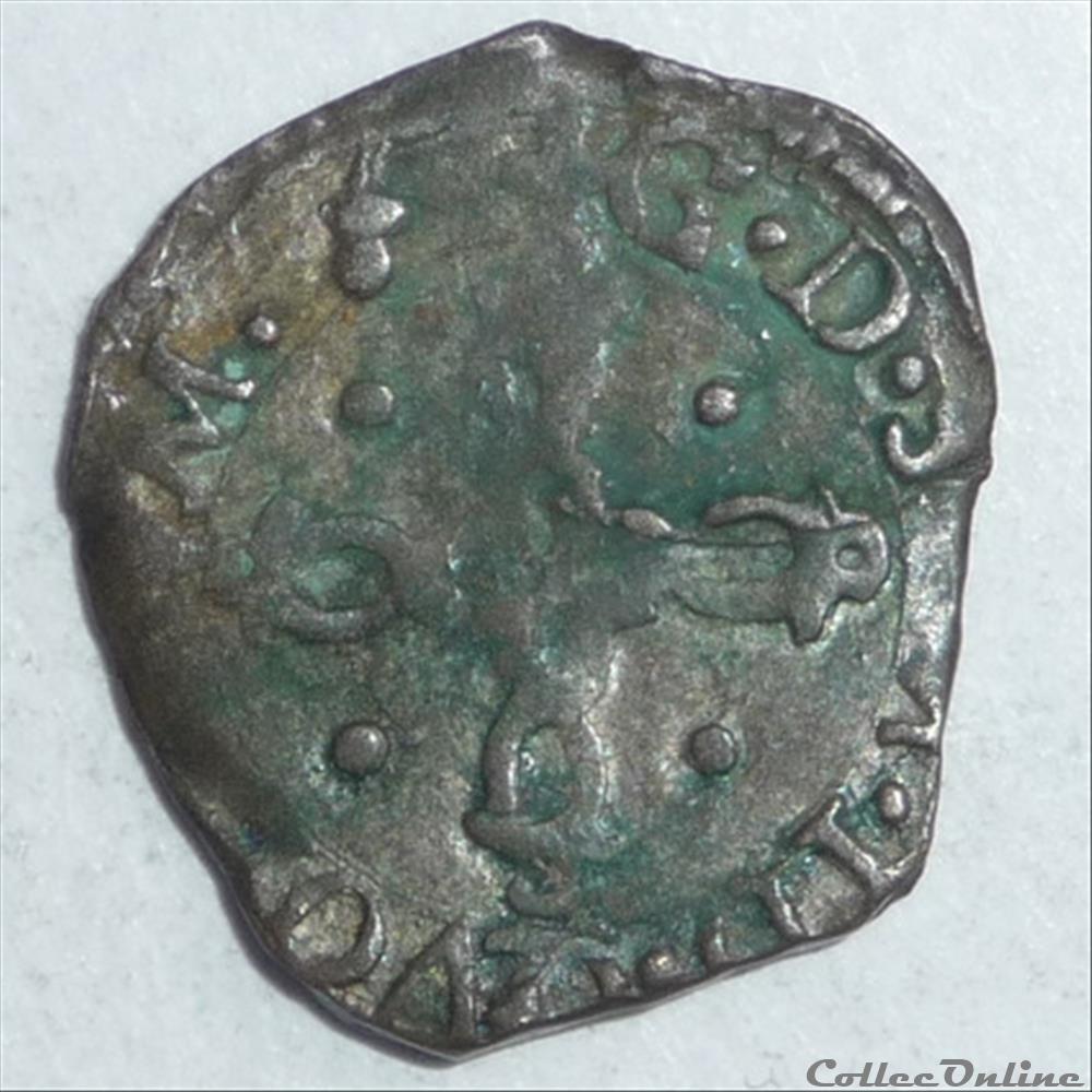 monnaie france feodale henri ii et marguerite de valois 1572 1589 liard