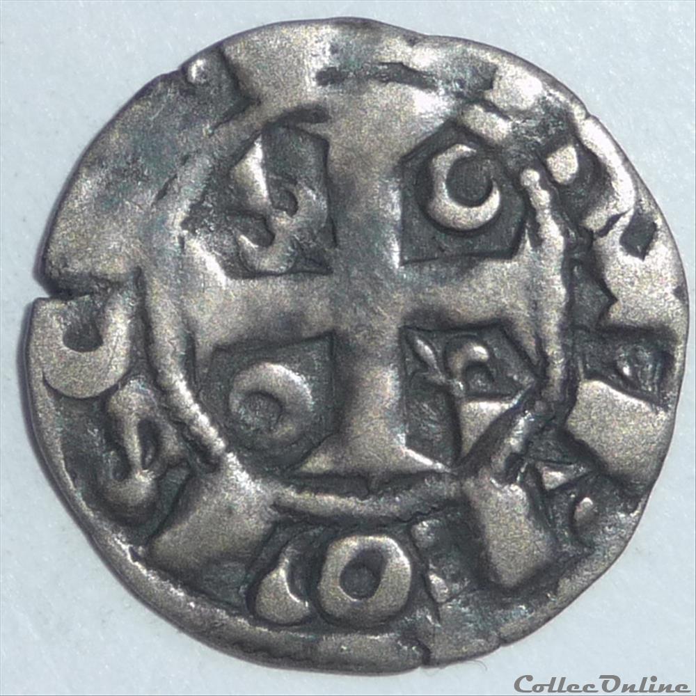 Guillaume 1er (1176-1202). Denier monnaie france feodale guillaume 1er 1176 1202 denier