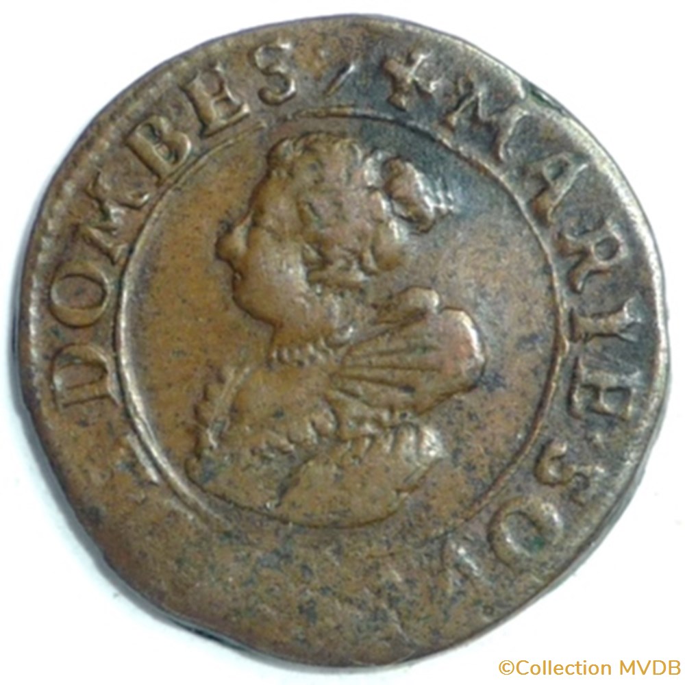 monnaies france feodales marie de montpensier 1608 1627 double tournois