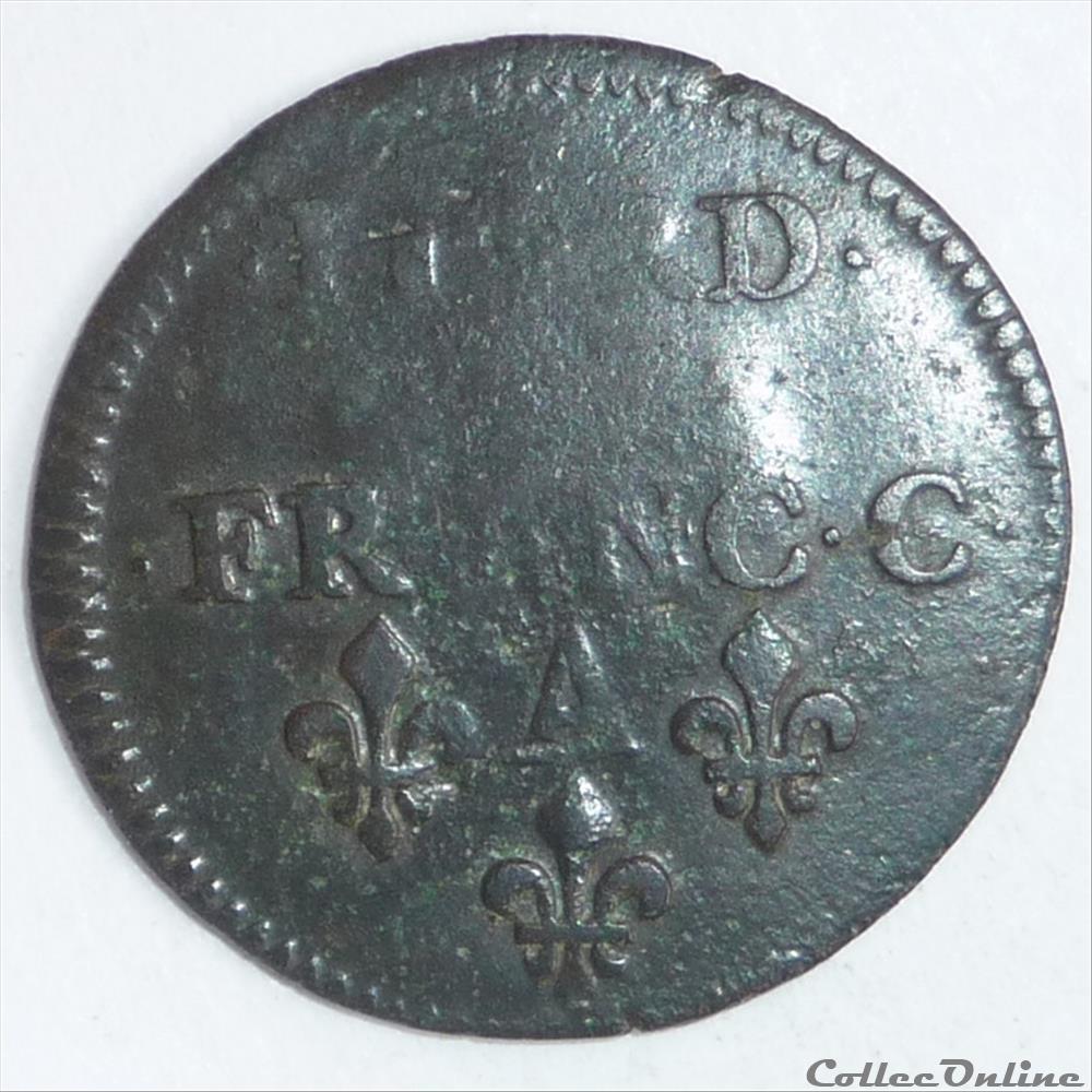 Charles II de Gonzague (1637-1665). Liard monnaie france feodale charles ii de gonzague 1637 1665 liard