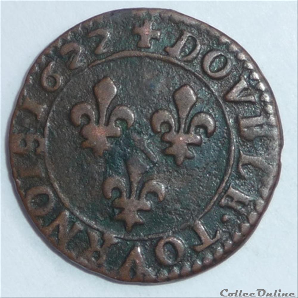 Marie de Montpensier (1608-1627). Double tournois monnaie france feodale marie de montpensier 1608 1627 double tournois