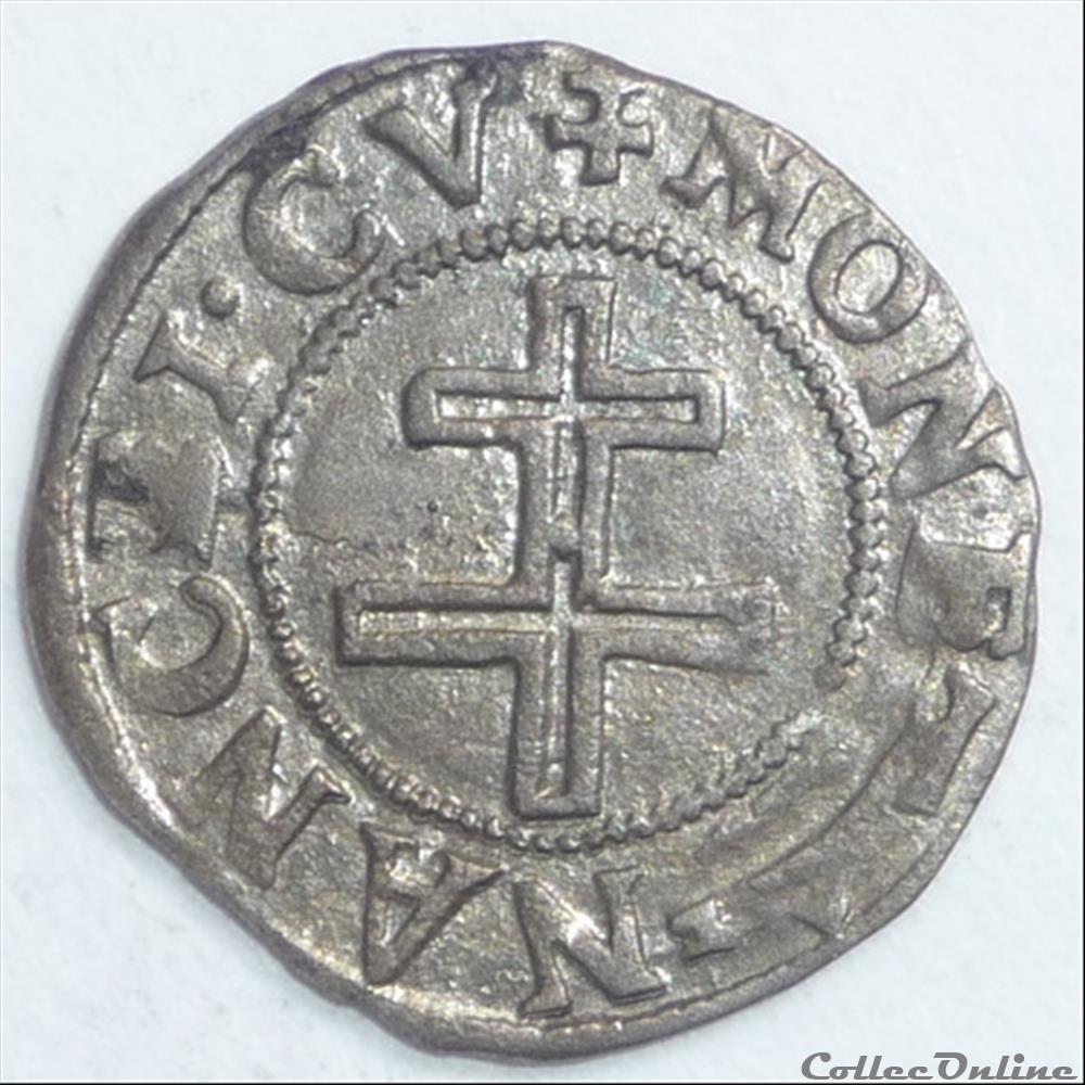 Charles III (1545-1603). Six deniers ou demi-sol monnaie france feodale charles iii 1545 1603 six deniers ou demi sol