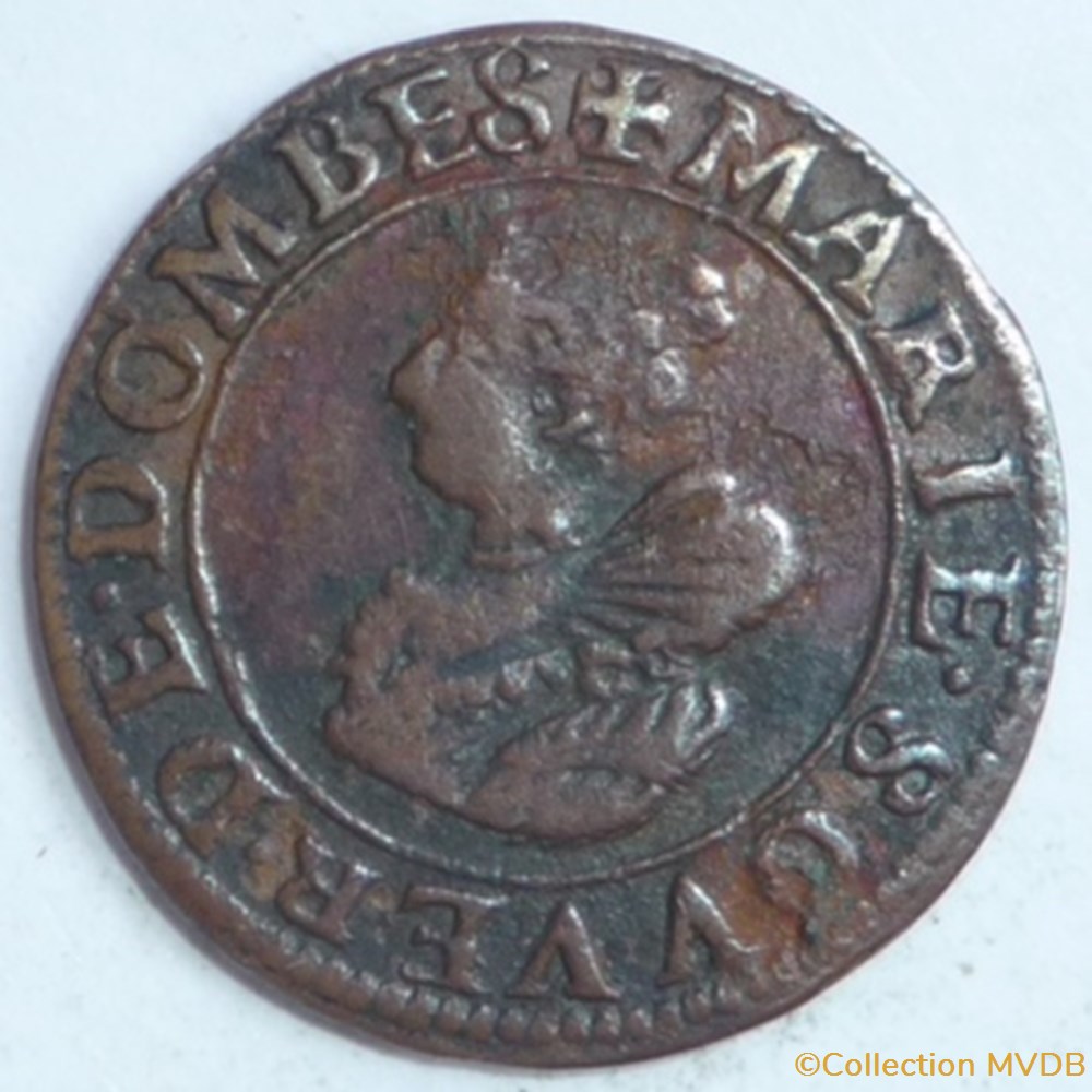 monnaies europe medievale france feodales marie de montpensier 1608 1627 double tournois